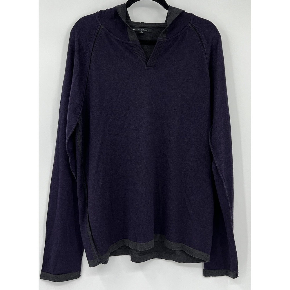 Robert Barakett Men's Highgate Wool Blend Hoodie Sweater Deep Purple Size XL